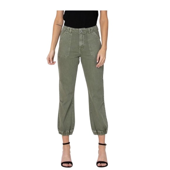 Vervet Utility Joggers Womens 29 Olive Green NEW High Rise Cargo Pants V2017-D - Picture 7 of 7